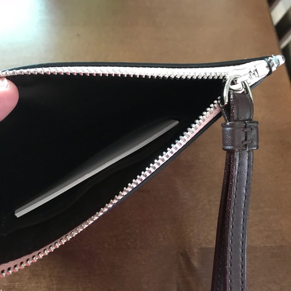 Coach Patent Rose Pattern Zip Wristlet 7x4.25” - Picture 5 of 6